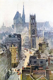 Looking West up Fleet Street to the Law Courts